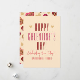 Cartão De Festividades Dia de Galentine, Corações e Palavras, Dia dos Nam