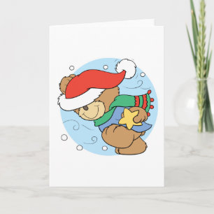 Cartão De Festividades dia de inverno design de urso de natal