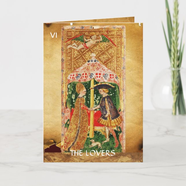 CARTÃO DE FESTIVIDADES DIA DE OS NAMORADOS ANTÍQUIO RENAISSANCE TAROTS/LO (Frente)