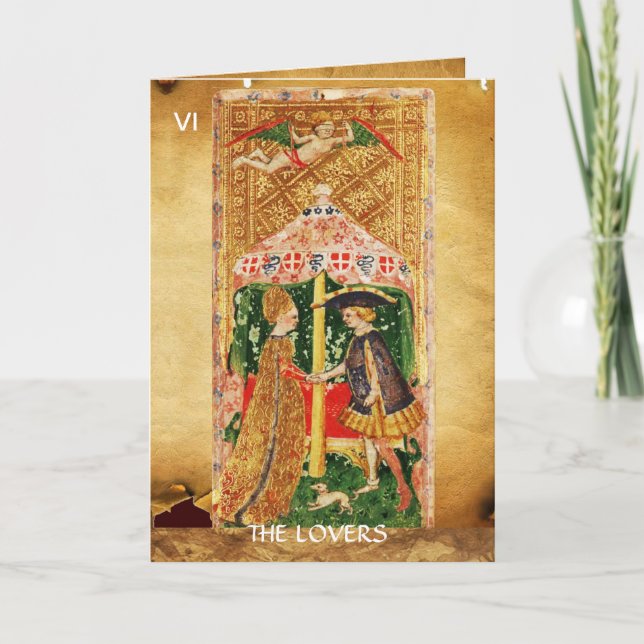 CARTÃO DE FESTIVIDADES DIA DE OS NAMORADOS ANTÍQUIO RENAISSANCE TAROTS/LO (Frente)