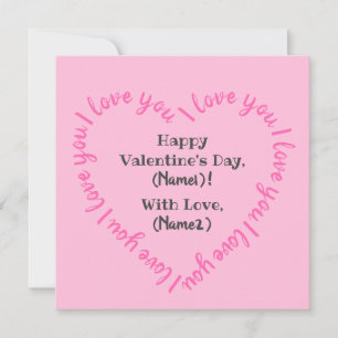 Cartão De Festividades Dia de os namorados cardíaco personalizado "Eu te