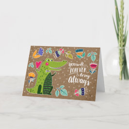 Cartão De Festividades Dia de os namorados Crocodilo Engraçado