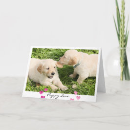 Cartão De Festividades Dia de os namorados Cute Dogs Puppy Love