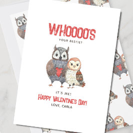 Cartão De Festividades Dia de os namorados Cute Owl Pun Bestie