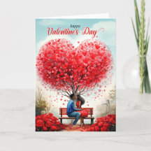 Dia de os namorados de Árvore Casal Afro-Americana