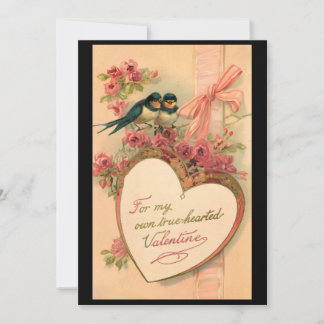 Cartão De Festividades Dia de os namorados de Aves Vintage Personalizado