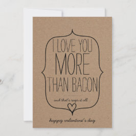 Cartão De Festividades Dia de os namorados de Bacon Engraçado de Coração