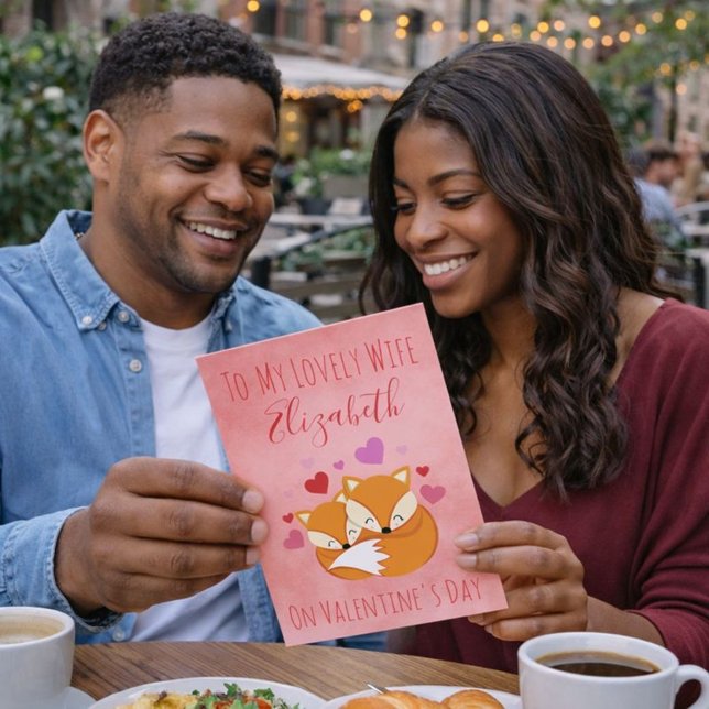Cartão De Festividades Dia de os namorados de fofinhos para Esposa (Criador carregado)