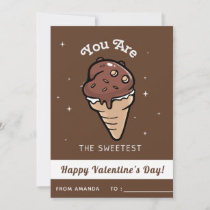 Cartão De Festividades Dia de os namorados de Gelados de Chocolate na Esc