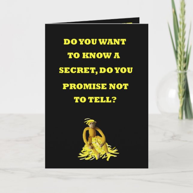 Cartão De Festividades Dia de os namorados de macaco engraçado (Frente)