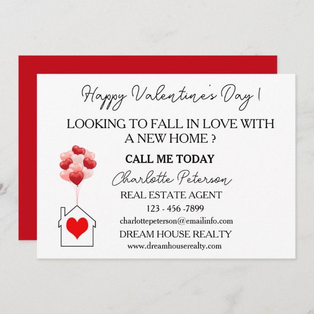 Cartão De Festividades Dia de os namorados de Marketing Imóveis (Frente/Verso)