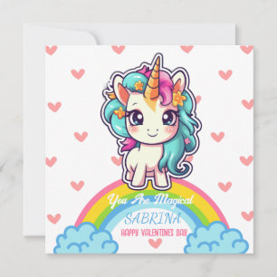 Cartão De Festividades Dia de os namorados de Nome Rapariga do Unicorn