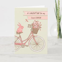 Cartão De Festividades Dia de os namorados de Primo, Bicicleta, Coelho Ro