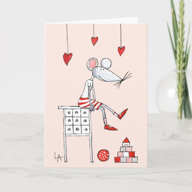 Cartão De Festividades Dia de os namorados de rato (Frente)