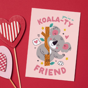 Cartão De Festividades Dia de os namorados de sala de aula de Koala Kid