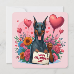 Cartão De Festividades Dia de os namorados - Doberman 1 - Placa