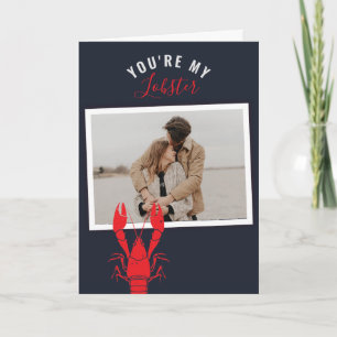 Cartão De Festividades Dia de os namorados Fotográfico Lobster Gag Marinh