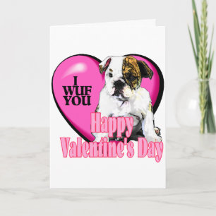 Cartão De Festividades Dia de os namorados Inglês Bulldog