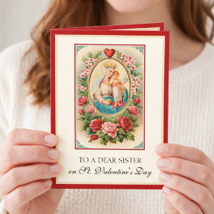 Cartão De Festividades Dia de os namorados Irmã Católica Virgem Maria Jes