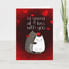Cartão De Festividades Dia de os namorados Love Cats Card
