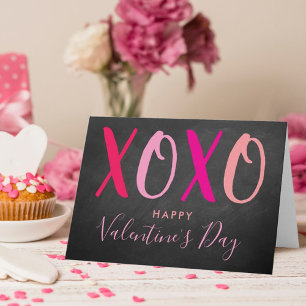 Cartão De Festividades Dia de os namorados moderno Hugs & Kisses (XOXO)