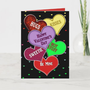 Cartão De Festividades dia de os namorados, muitos corações com mensagens