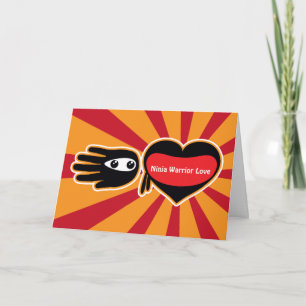 Cartão De Festividades Dia de os namorados Ninja Warrior Love