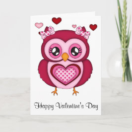 Cartão De Festividades Dia de os namorados Owl