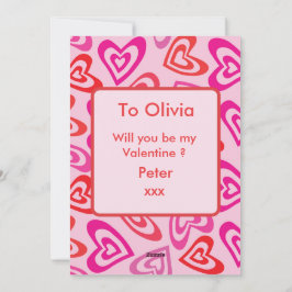 Cartão De Festividades Dia de os namorados Psicodélico Vermelho Cor-de-Ro