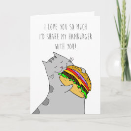 Cartão De Festividades Dia de os namorados que eu te amo Cartão: Gatinho 