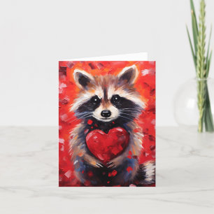 Cartão De Festividades Dia de os namorados Raccoon