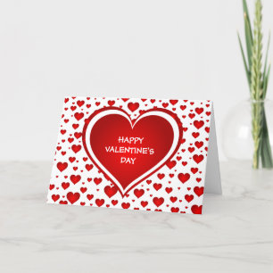 Cartão De Festividades Dia de os namorados Red Hearts