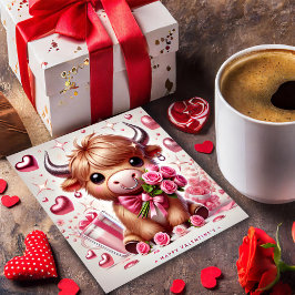 Cartão De Festividades Dia de os namorados Romântico de Vaca do Planalto