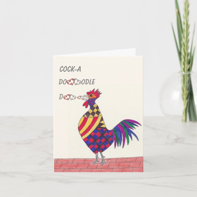 Cartão De Festividades Dia de os namorados Rooster (Frente)