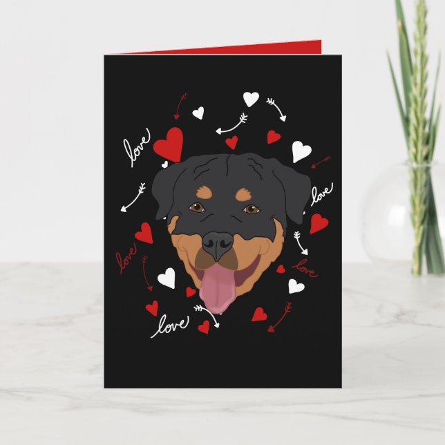 Cartão De Festividades Dia de os namorados Rottweiler (Frente)