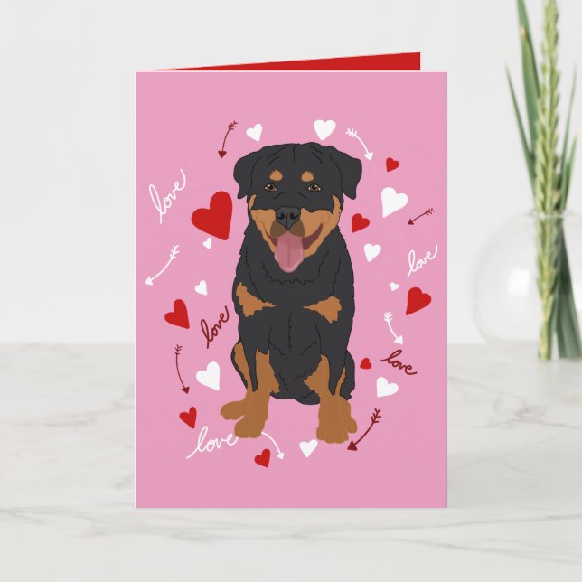 Cartão De Festividades Dia de os namorados Rottweiler (Frente)