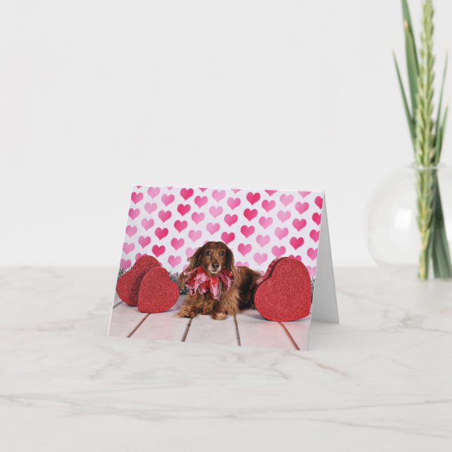 Cartão De Festividades Dia de os namorados - Sophie - Dachshund (Frente)