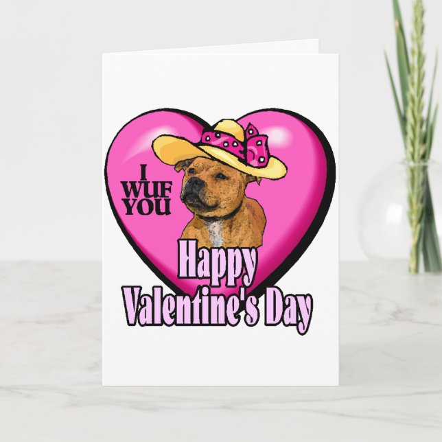 Cartão De Festividades Dia de os namorados Staffordshire Bull Terrier (Frente)