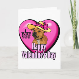 Cartão De Festividades Dia de os namorados Staffordshire Bull Terrier