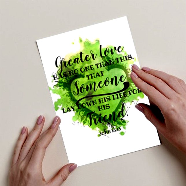 Cartão De Festividades Dia de os namorados Verso: John 15:13 (Criador carregado)