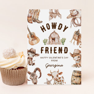 Cartão De Festividades Dia de os namorados Wild West Cowboy Kids