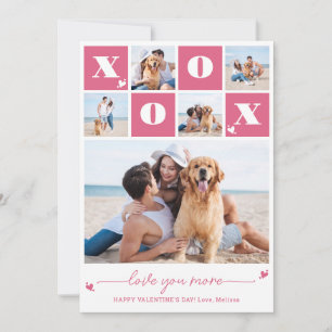 Cartão De Festividades Dia de os namorados XOXO Colagem de Fotos Moderna 
