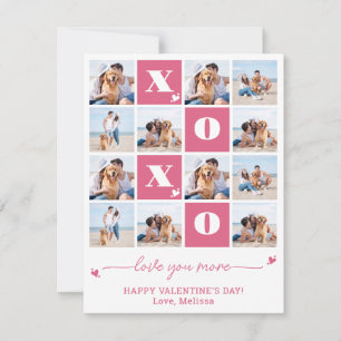 Cartão De Festividades Dia de os namorados XOXO Colagem de Fotos Moderna 