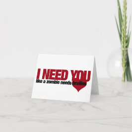 Cartão De Festividades Dia de os namorados Zombie