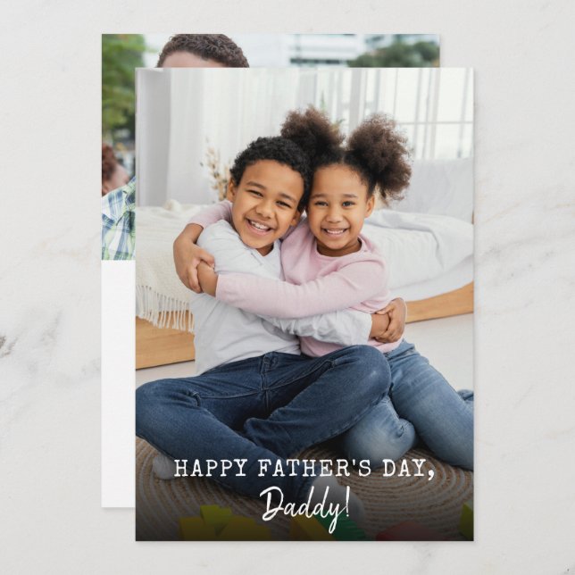 Cartão De Festividades Dia de os pais 2 Fotos (Frente/Verso)