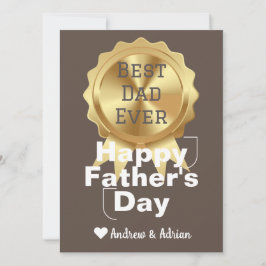 Cartão De Festividades dia de os pais, apreciação da medalha de ouro, sim