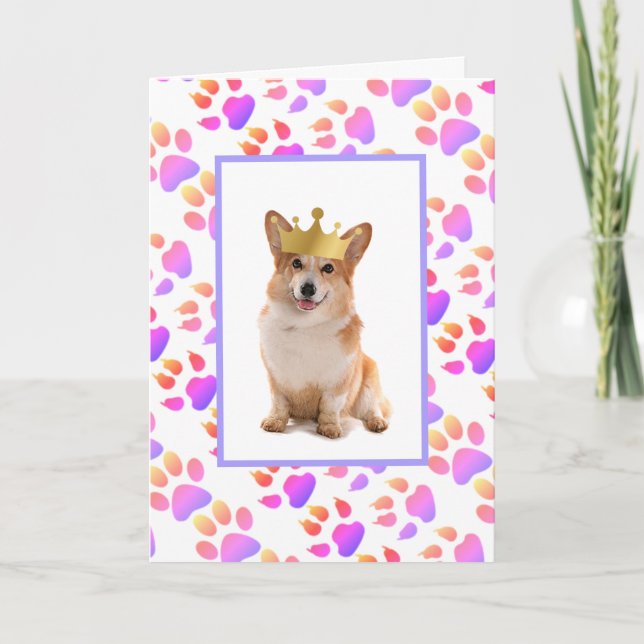 Cartão De Festividades Dia de os pais Corgi (Frente)