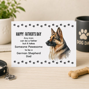 Cartão De Festividades Dia de os pais de Pai de melhor German shepherd pe