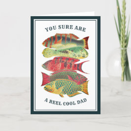 Cartão De Festividades Dia de os pais de Peixe do Pai Legal da Vintage Re