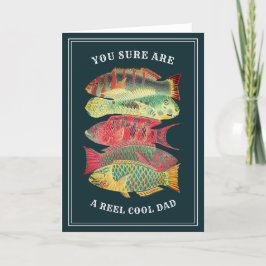Cartão De Festividades Dia de os pais de Peixe do Pai Legal da Vintage Re
